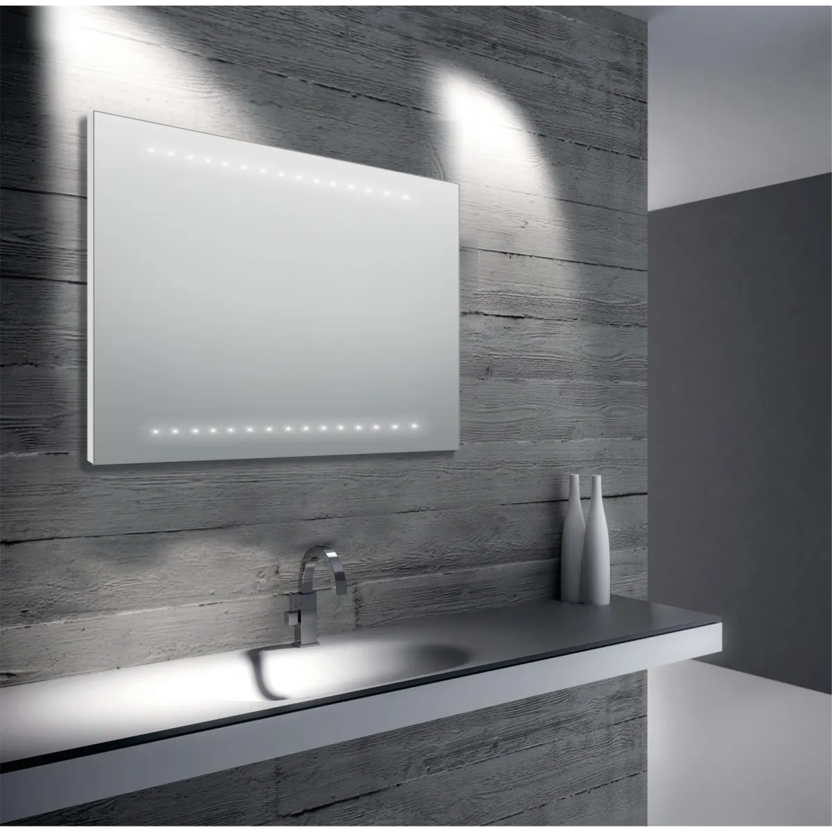 Specchio da bagno 60 x 80 cm( L x H) con luci led