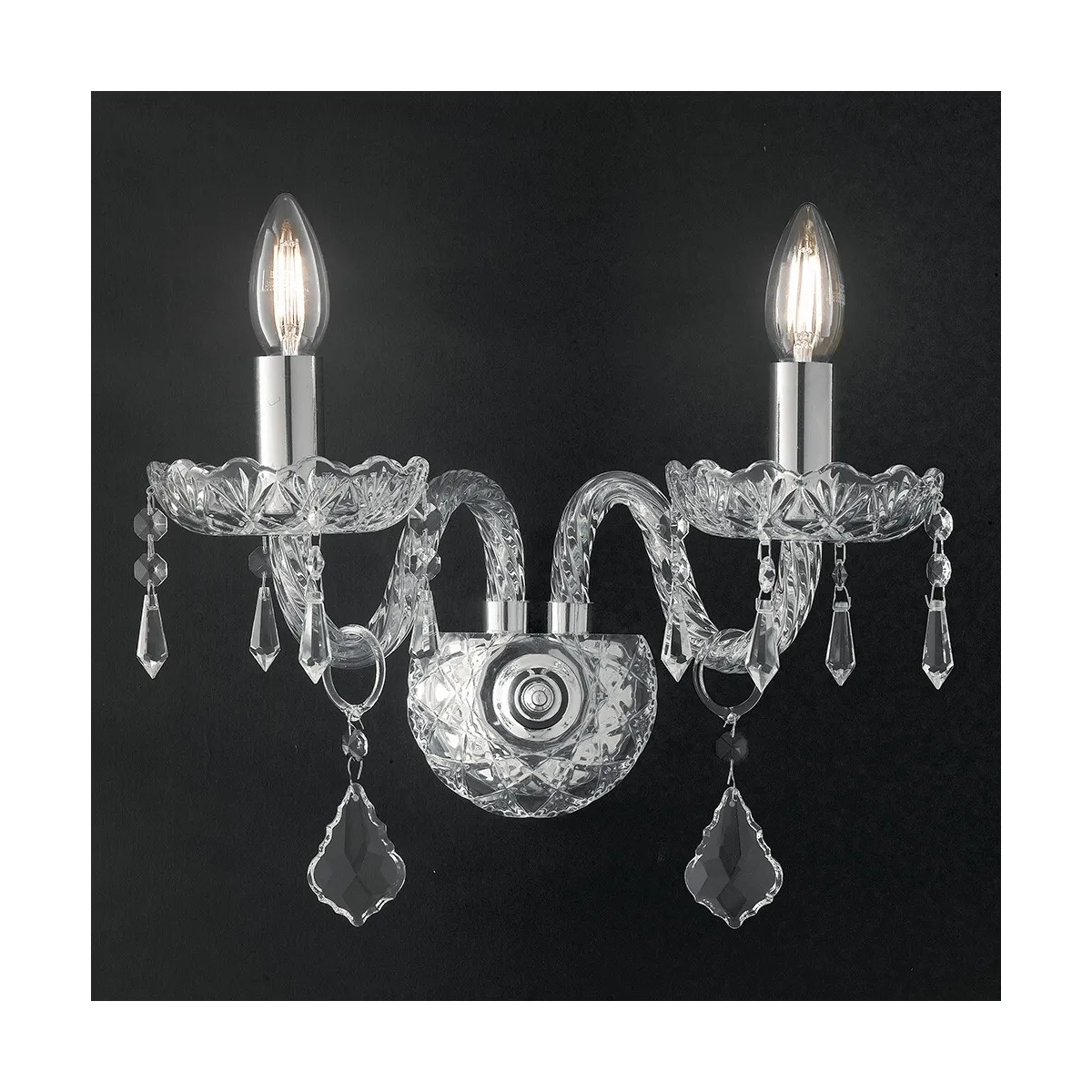 I-INCANTO/AP2 - Applique Vetro Cristallo Finiture Cromo...