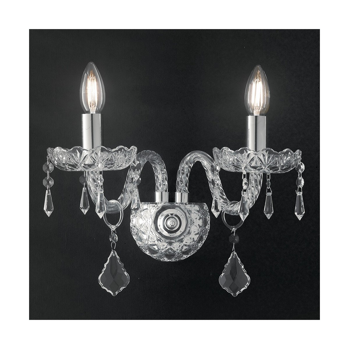 I-INCANTO / AP2 - Applique Verre Cristal Finitions Chrome...