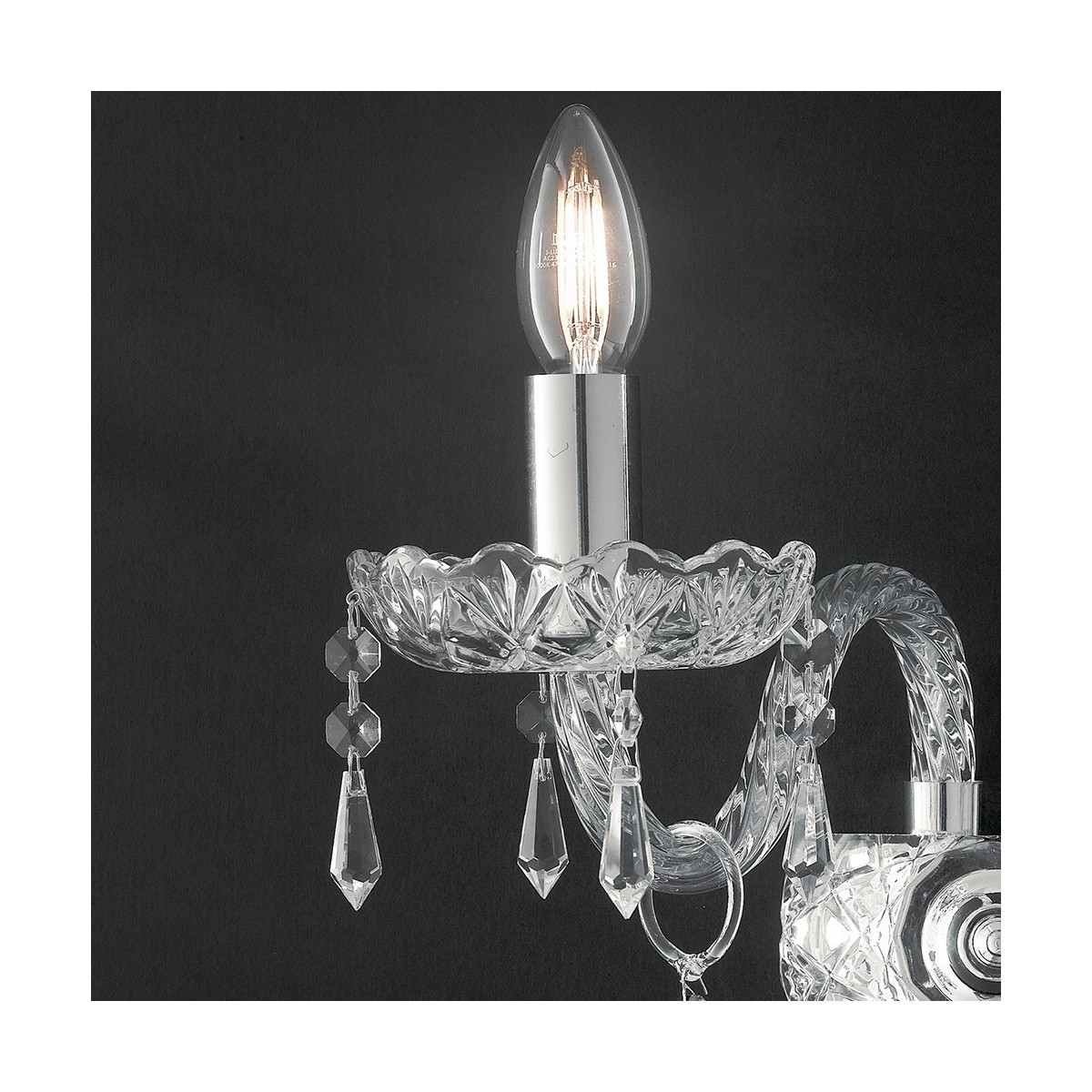 Applique Incanto 2 lumières en verre cristal avec...