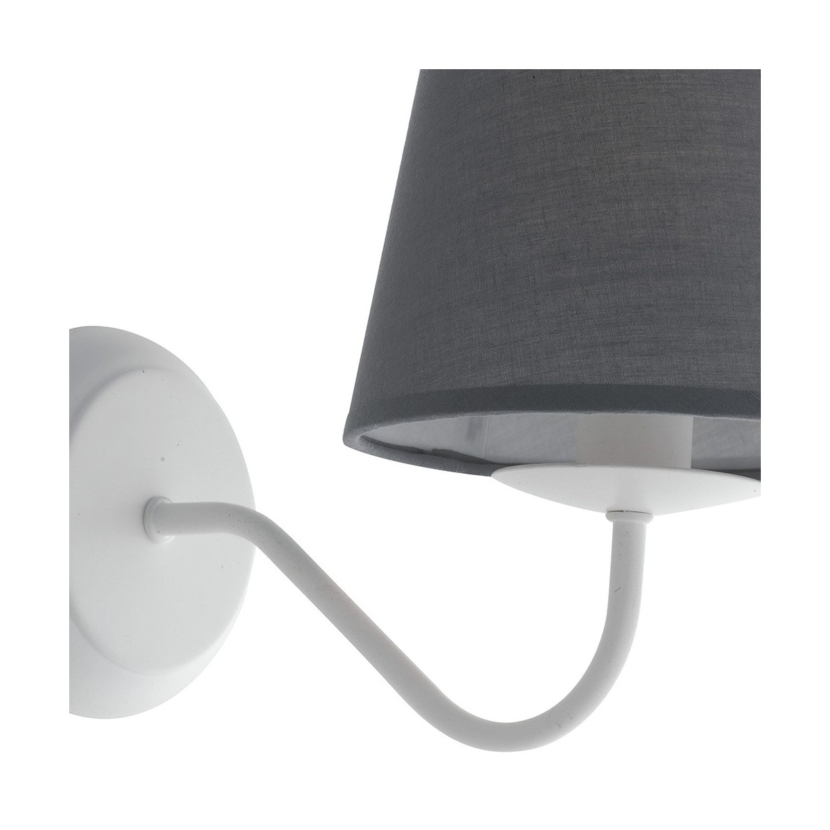 Applique avec abat-jour en tissu gris et structure en...
