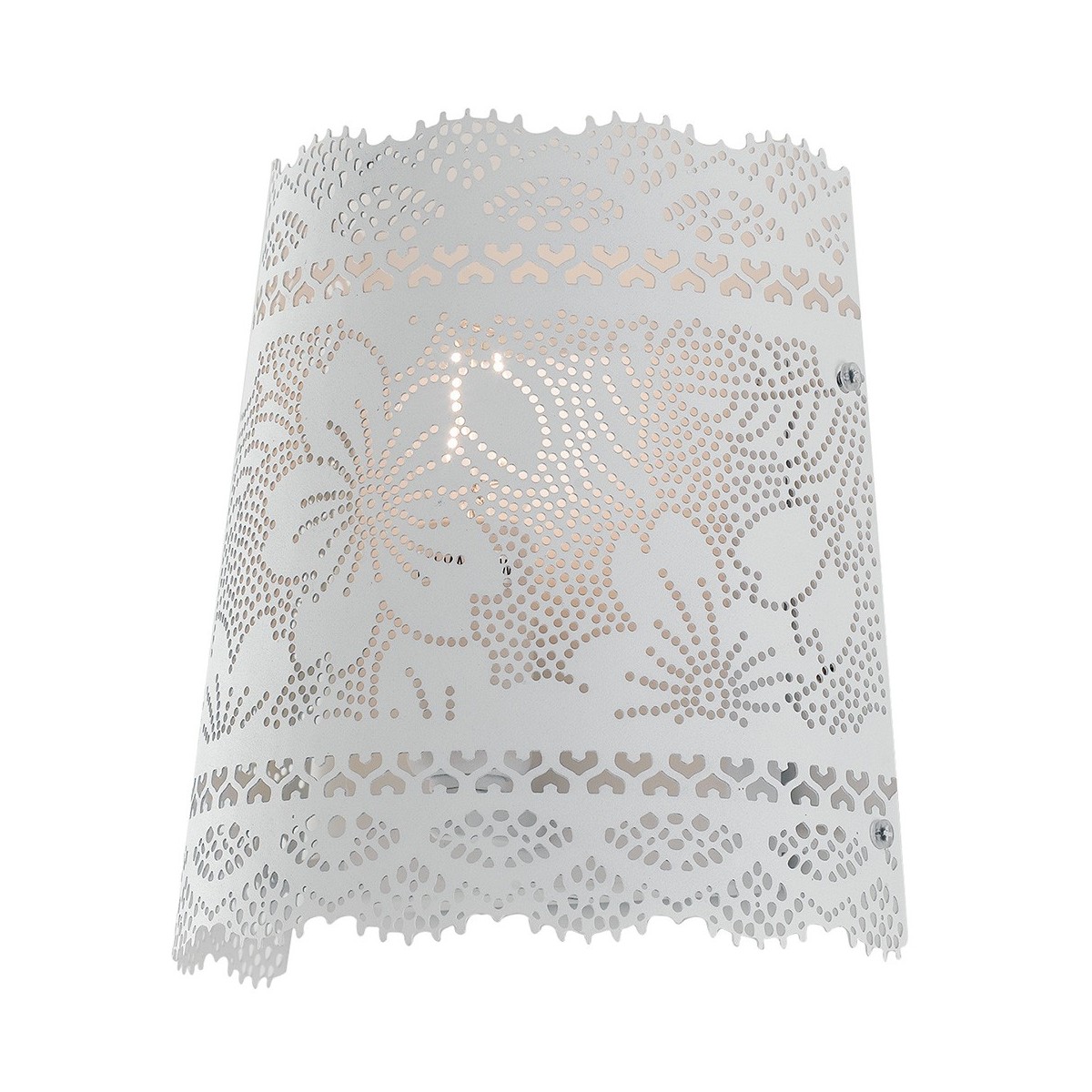 Applique Cluny en métal blanc mat avec décoration en...