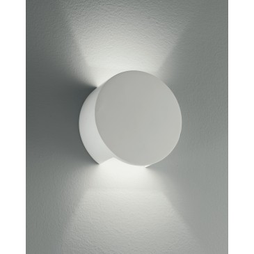I-LEIRON-AP - Applique Gesso Verniciabile Tonda Doppia Diffusione di Luce Lampada da Parete G9