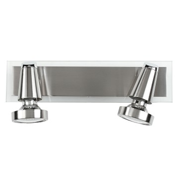Faretto Spot Doppio Cromato Cornice Nichel | Mondialshop