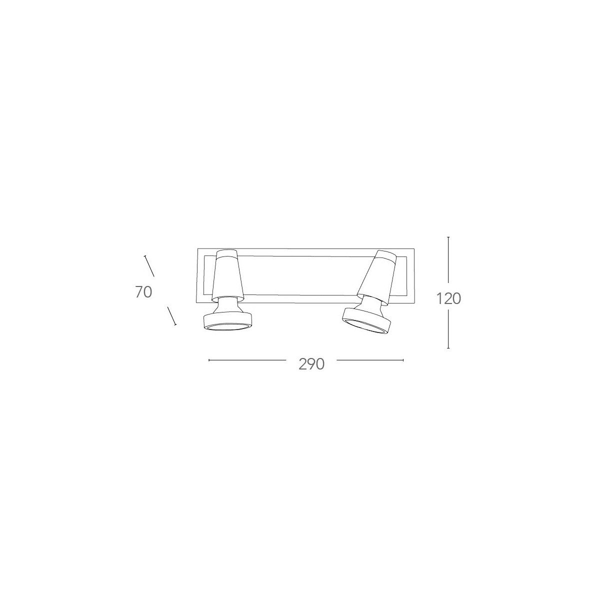 Faretto Spot Doppio Cromato Cornice Nichel | Mondialshop