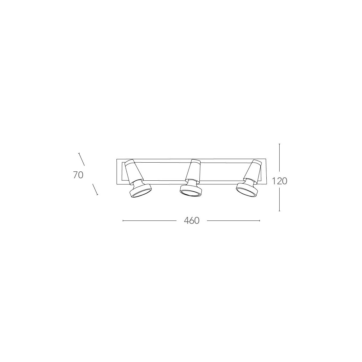 Faretto Spot Triplo Cromato Cornice Nichel | Mondialshop
