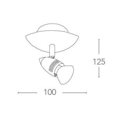 Projecteur moderne en chrome et nickel | Mondialshop
