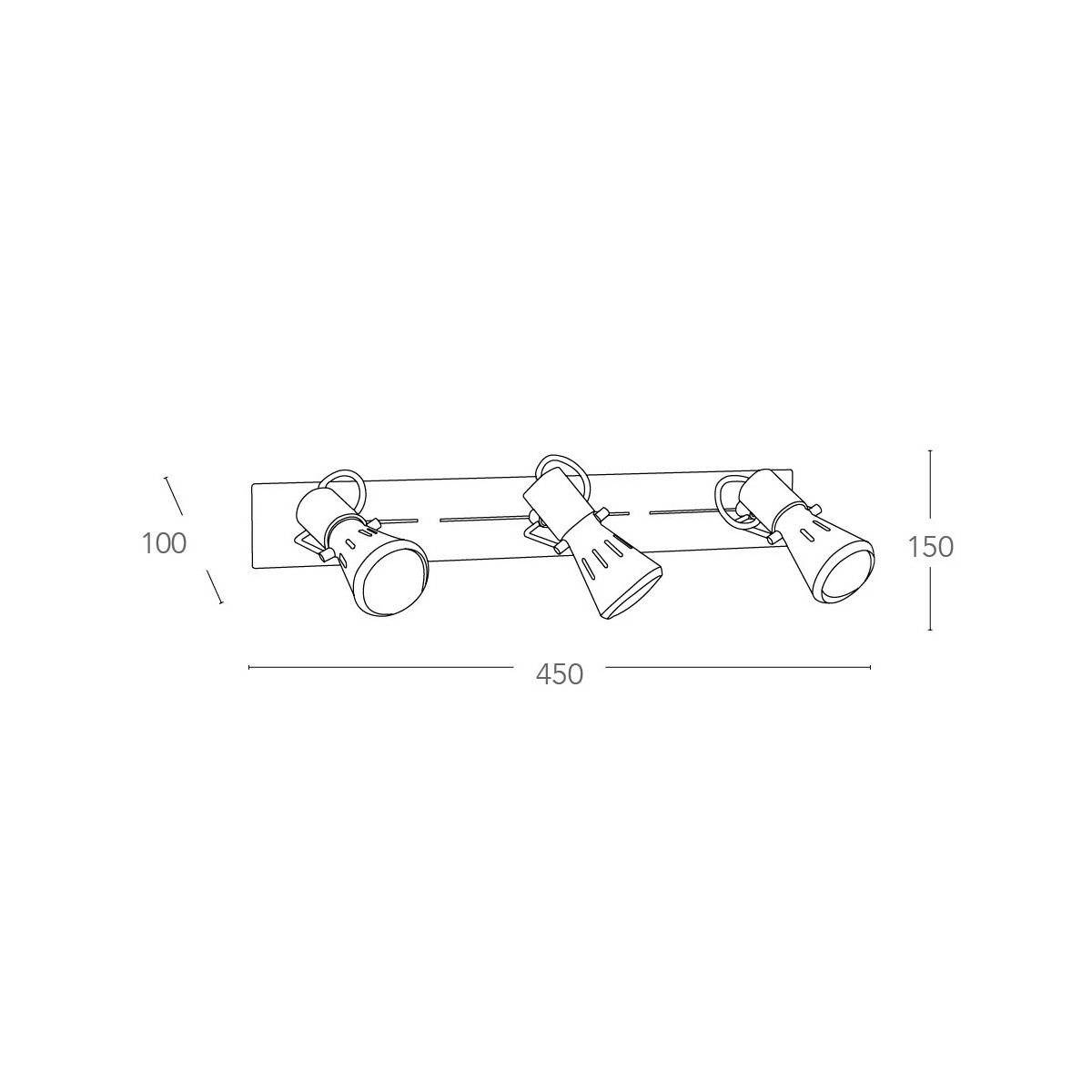Faretto Spot Triplo Moderno Cromato | Mondialshop