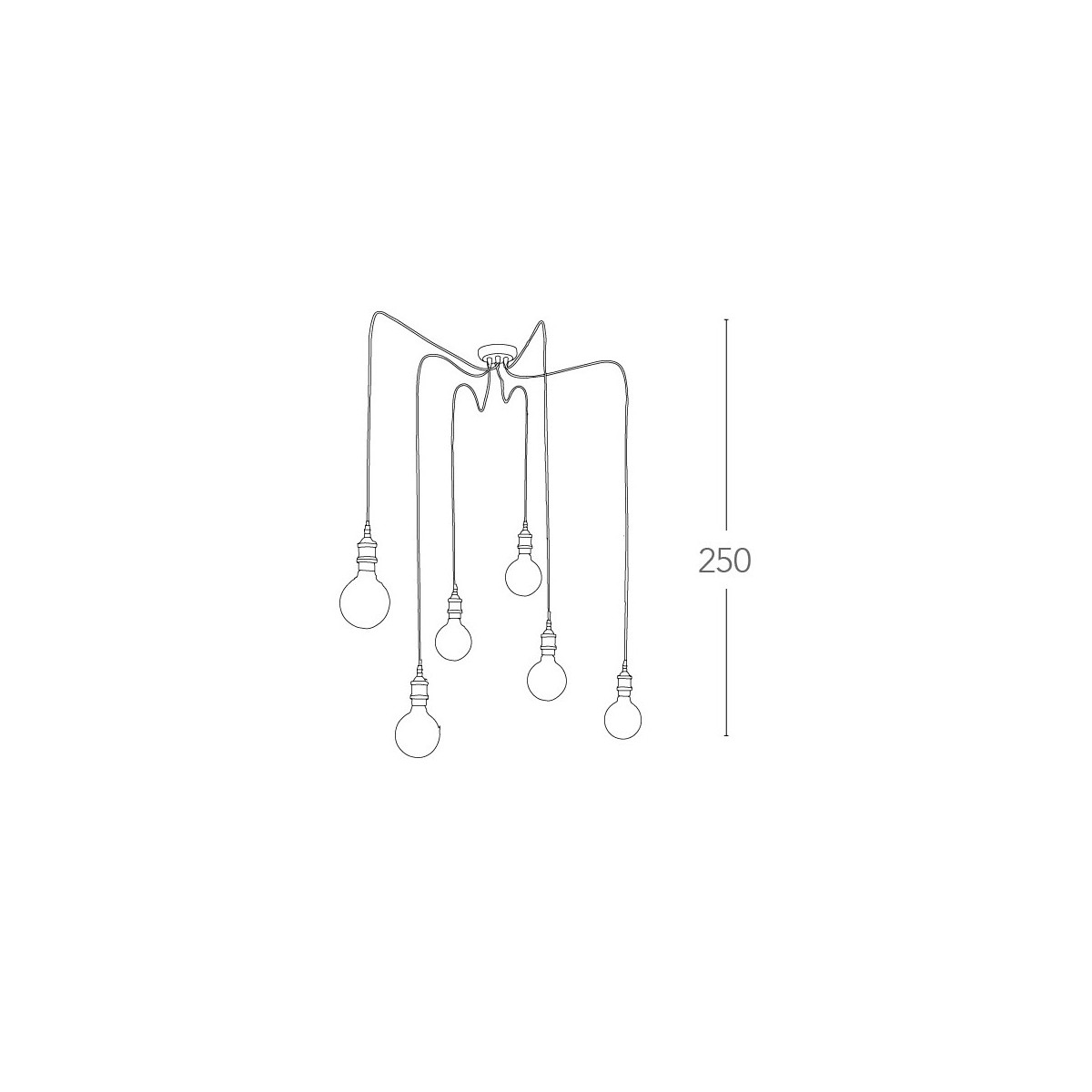 Lampadario Groove con 6 Sospensioni Linea Rustico-Vintage...