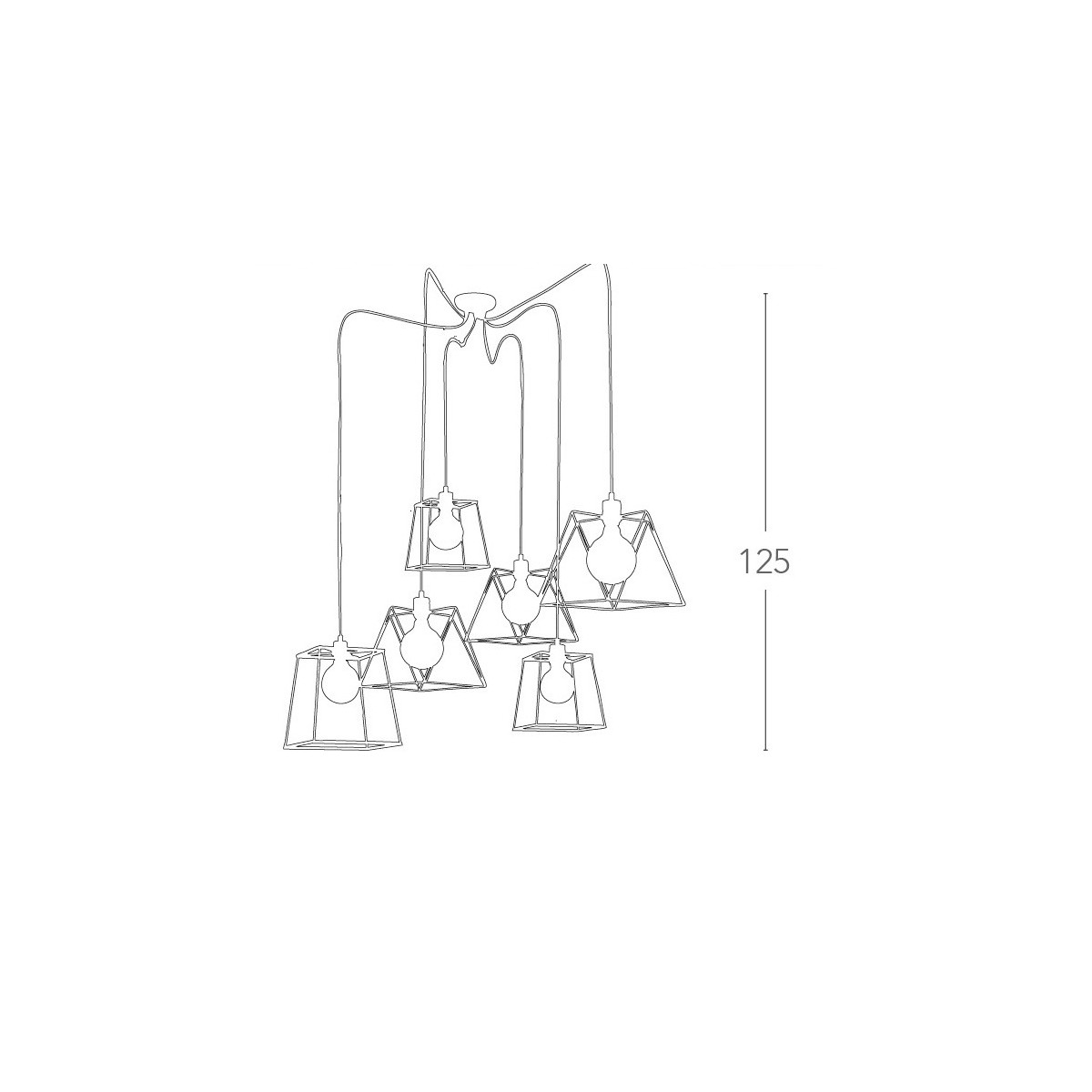 Lampadario Brooklyn 6 Sospensioni ad Altezza Regolabile...