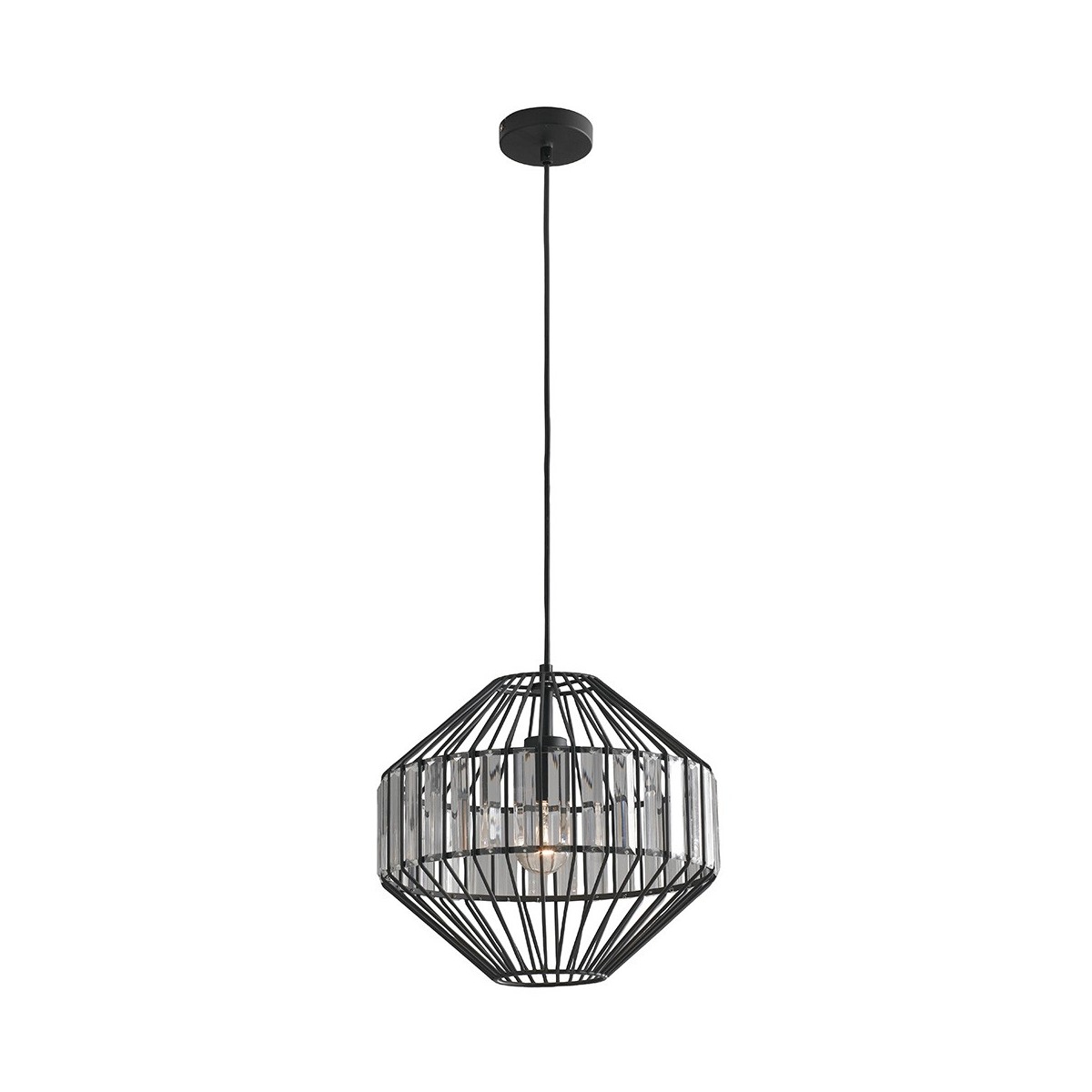 I-OPIUM-S1 C - Lustre Suspension abat-jour Cage Noir...