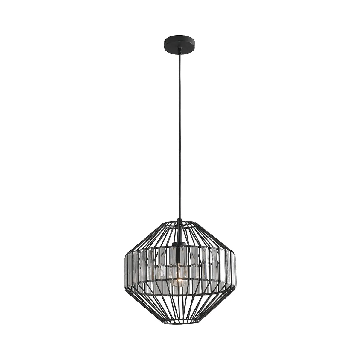 I-OPIUM-S1 C - Lustre Suspension abat-jour Cage Noir...