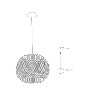 Lustre Esedra blanc avec abat-jour à cage sphérique FanEurope