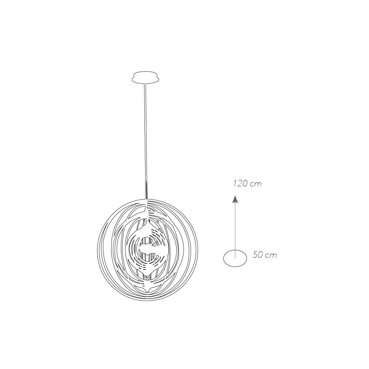 I-CLUB-S50 BCO - Lampadario Sospeso Metallo Bianco Anelli...