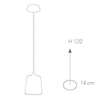 I-CLUNY-S14 - Suspension Abat-jour Blanc Mat Lustre Perforé Dentelle E14