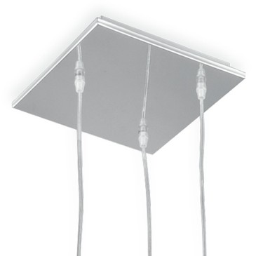 Ventilateur de lustre en métal à suspension carrée 3 Europe