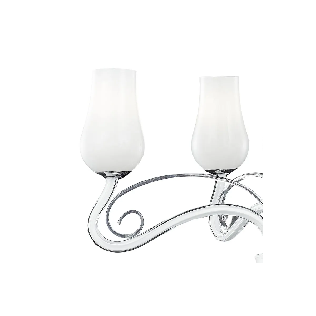 Lustre Angel à 5 lumières avec diffuseurs blancs en verre...