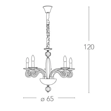 Lampadario Epoque 5 luci in Cristallo Con Finiture Oro FanEurope
