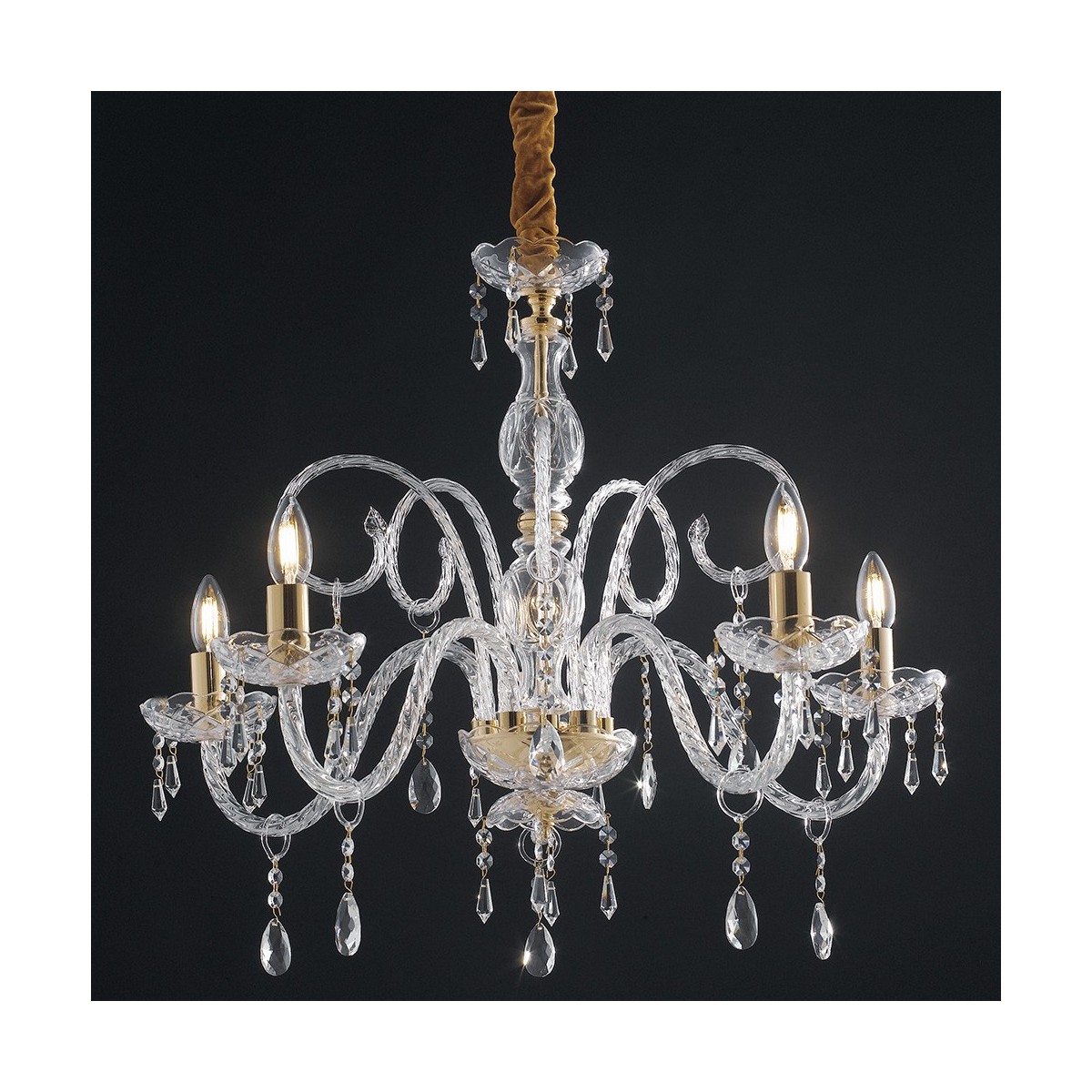 I-MONALISA / 5 - Lustre Baroque Finition Dorée Gouttes de...
