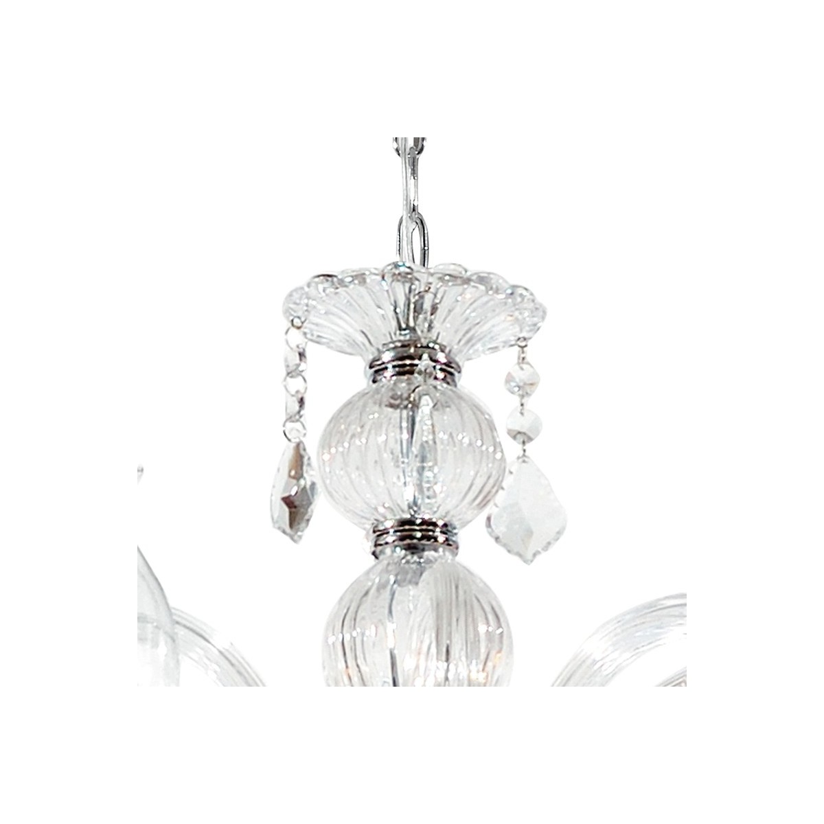 Suspension de chaîne en verre de cristal avec finitions...