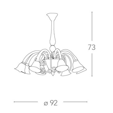 Lustre Poséidon 8 lumières en verre Champagne FanEurope