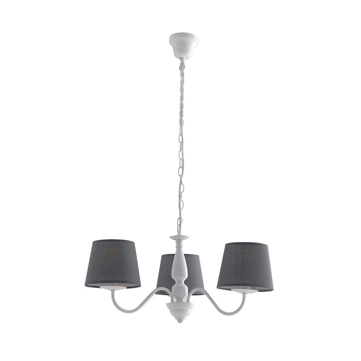 I-FAVOLA/3 - Lampadario Classico Metallo Bianco paralumi...