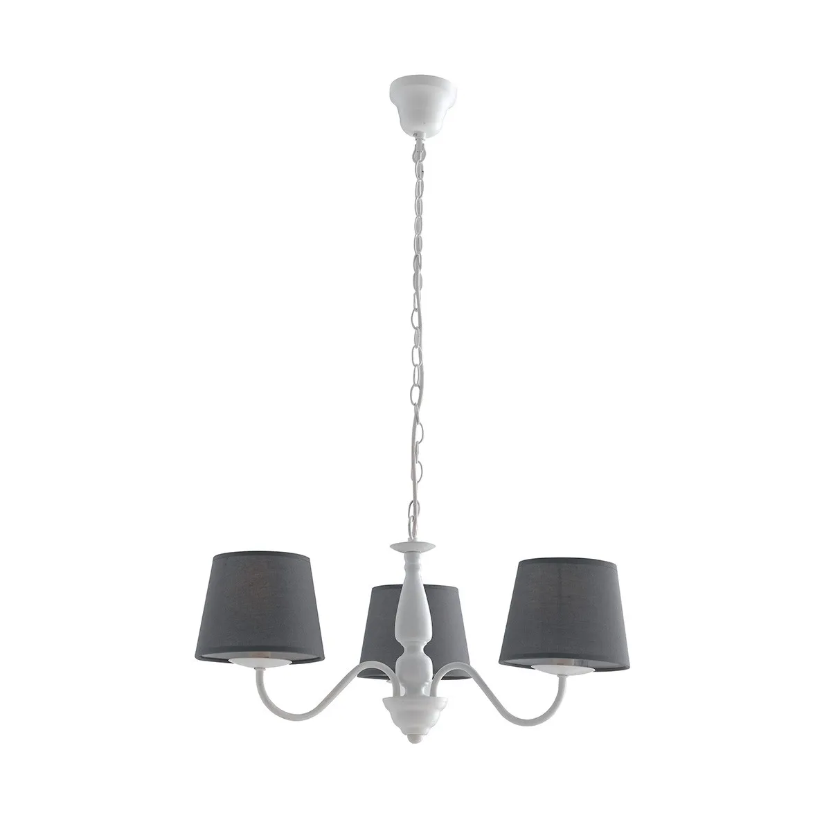 I-FAVOLA / 3 - Lustre classique abat-jour en métal blanc...