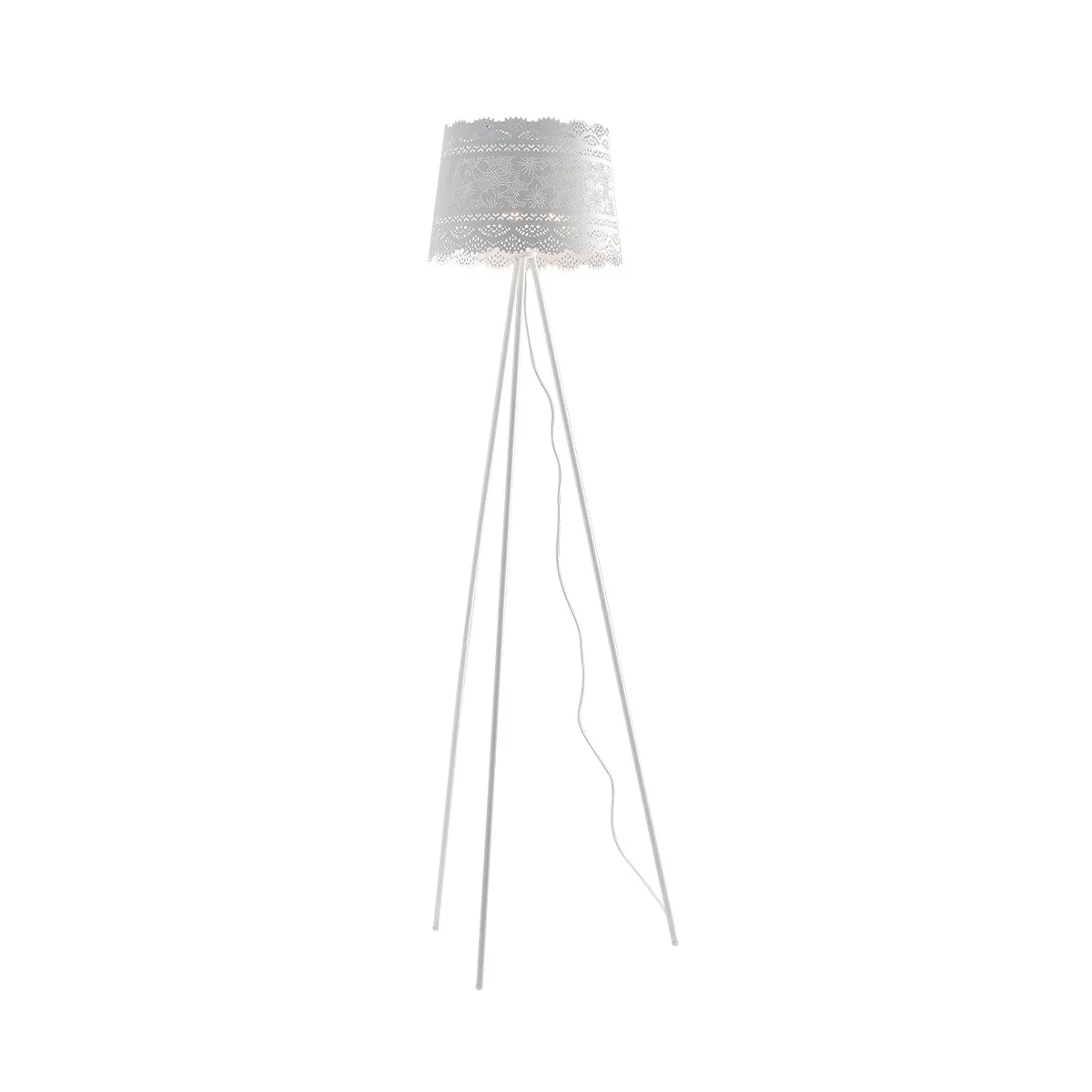 I-CLUNY-PT40 - Lampadaire Trépied Abat-jour Blanc Mat...