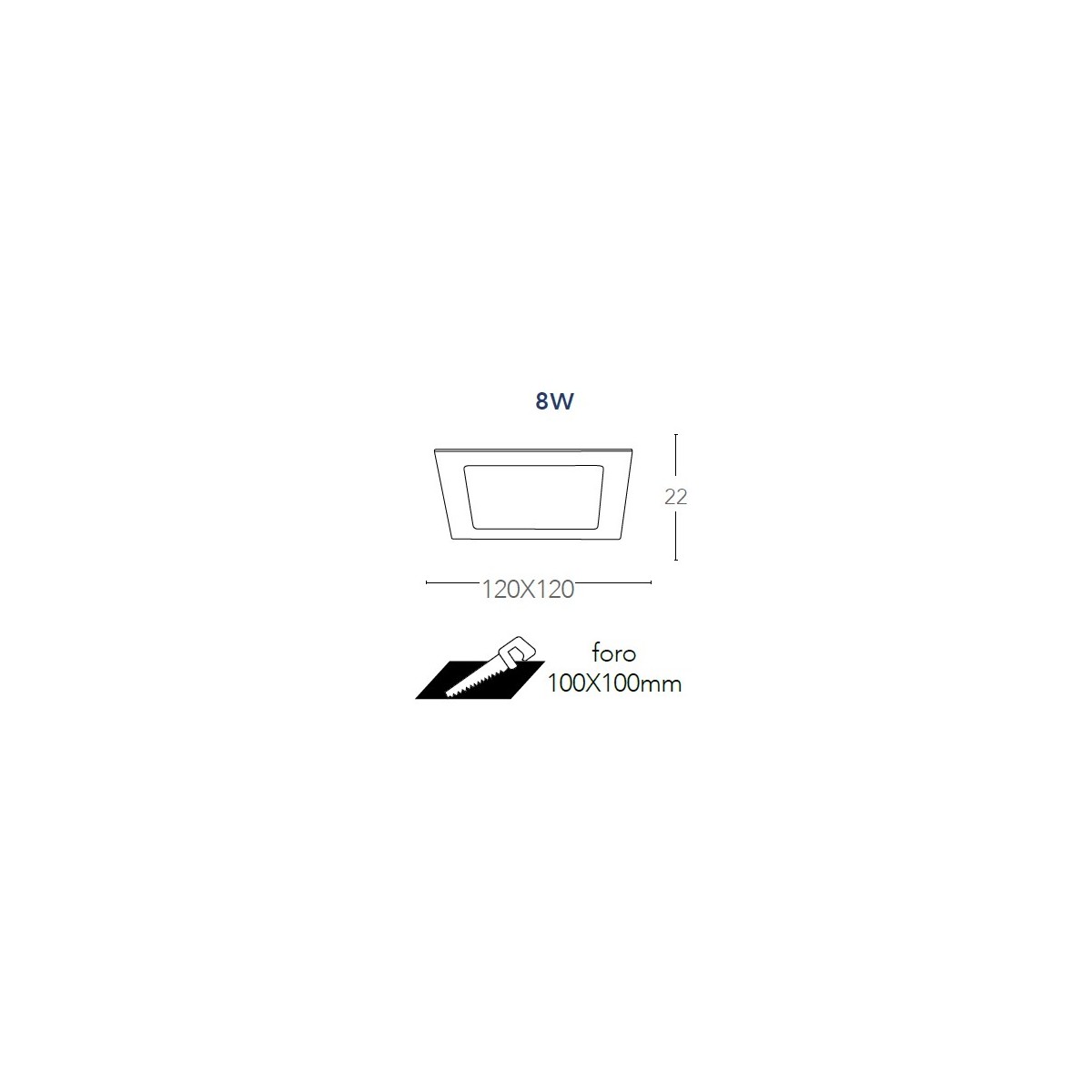 Faretto a incasso Flap Quadrato 12x12 cm in Alluminio...