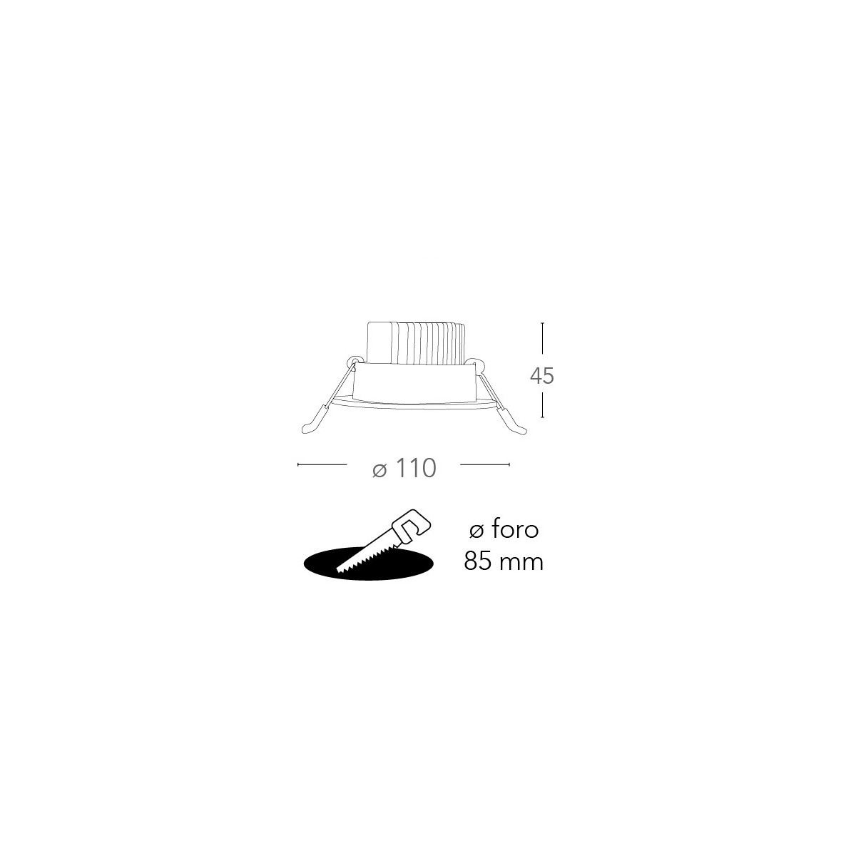 Spot encastré rond arc-en-ciel de 11 cm en aluminium 6...