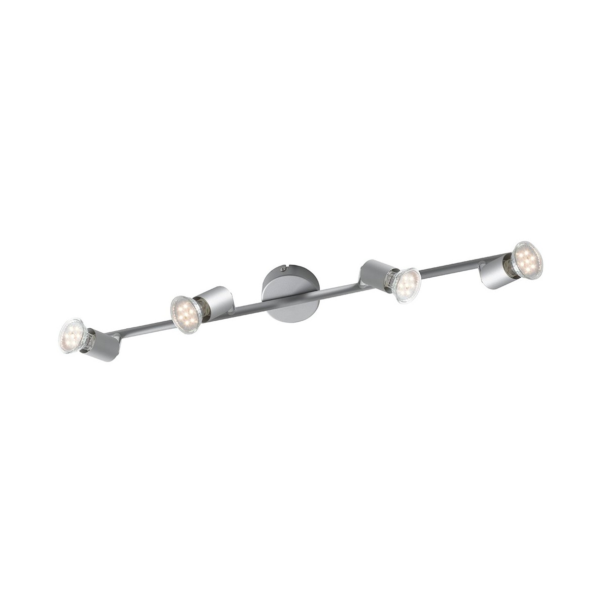 faretto spot quadruplo a LED orientabile color cromo per...