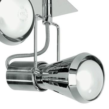 SPOT-CADILLAC-PL4 - Plafoniera squadrata a quattro luci dal colore cromato 40 watt E14