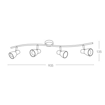 SPOT-MITO-S4 - Plafoniera elegante di colore nickel a quattro luci 40 watt E14