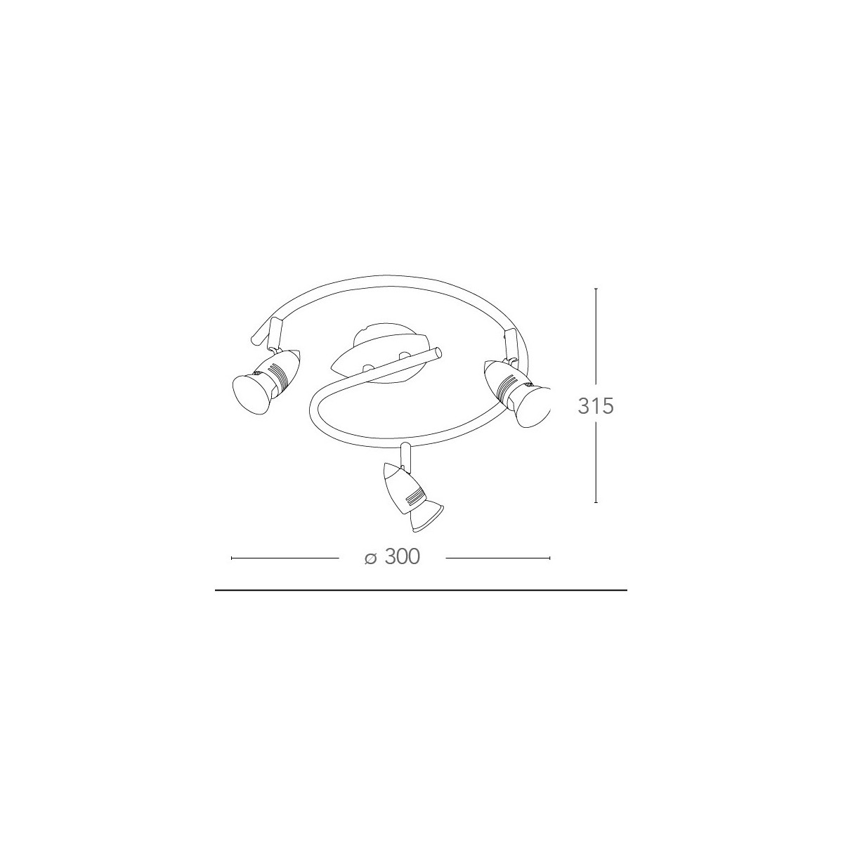 SPOT-SUNNY-S3 - Plafoniera di colore nickel dalla forma...