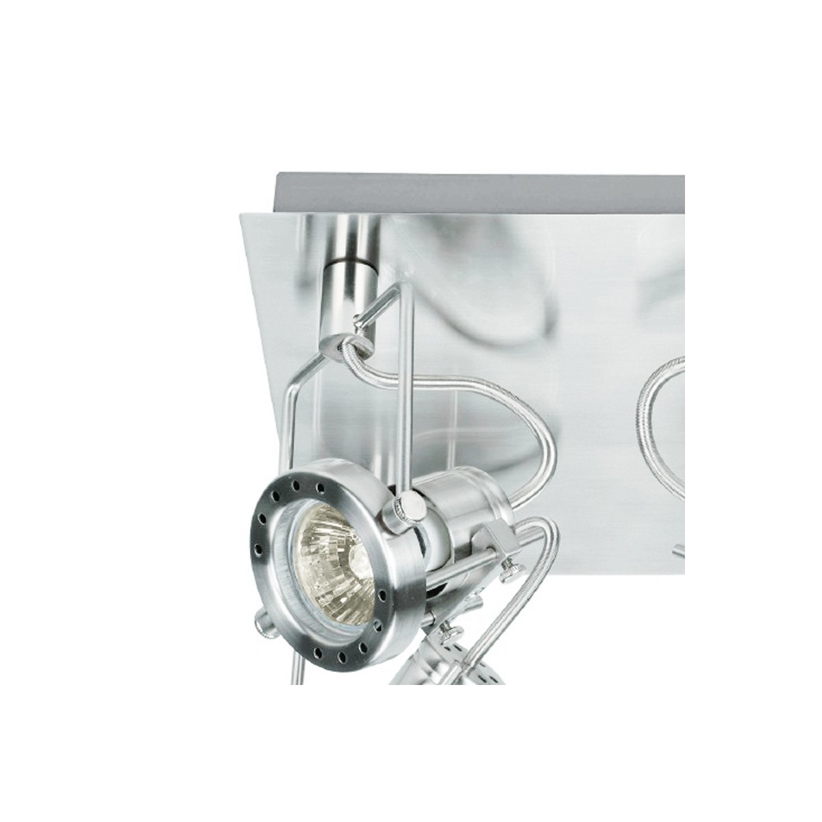 SPOT-TECHNO-PL4 - Plafoniera cromata dalla forma quadrata...