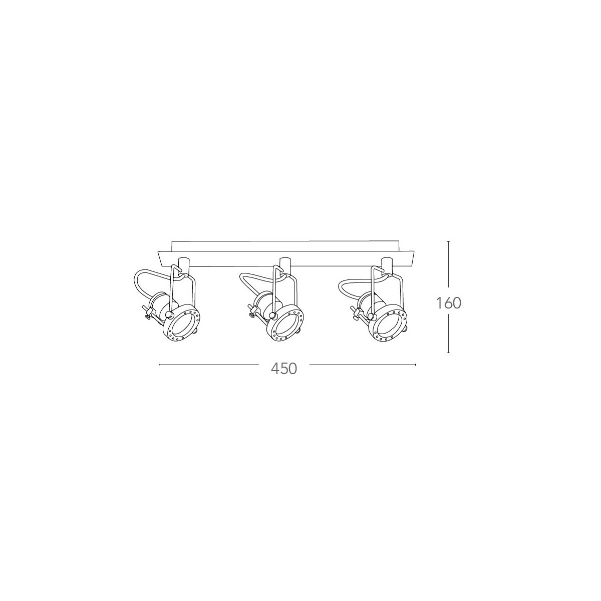 SPOT-TECHNO-3 - Applique originale a tre luci dal colore...