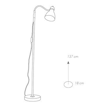 Lampadaire People en métal blanc avec diffuseur réglable FanEurope