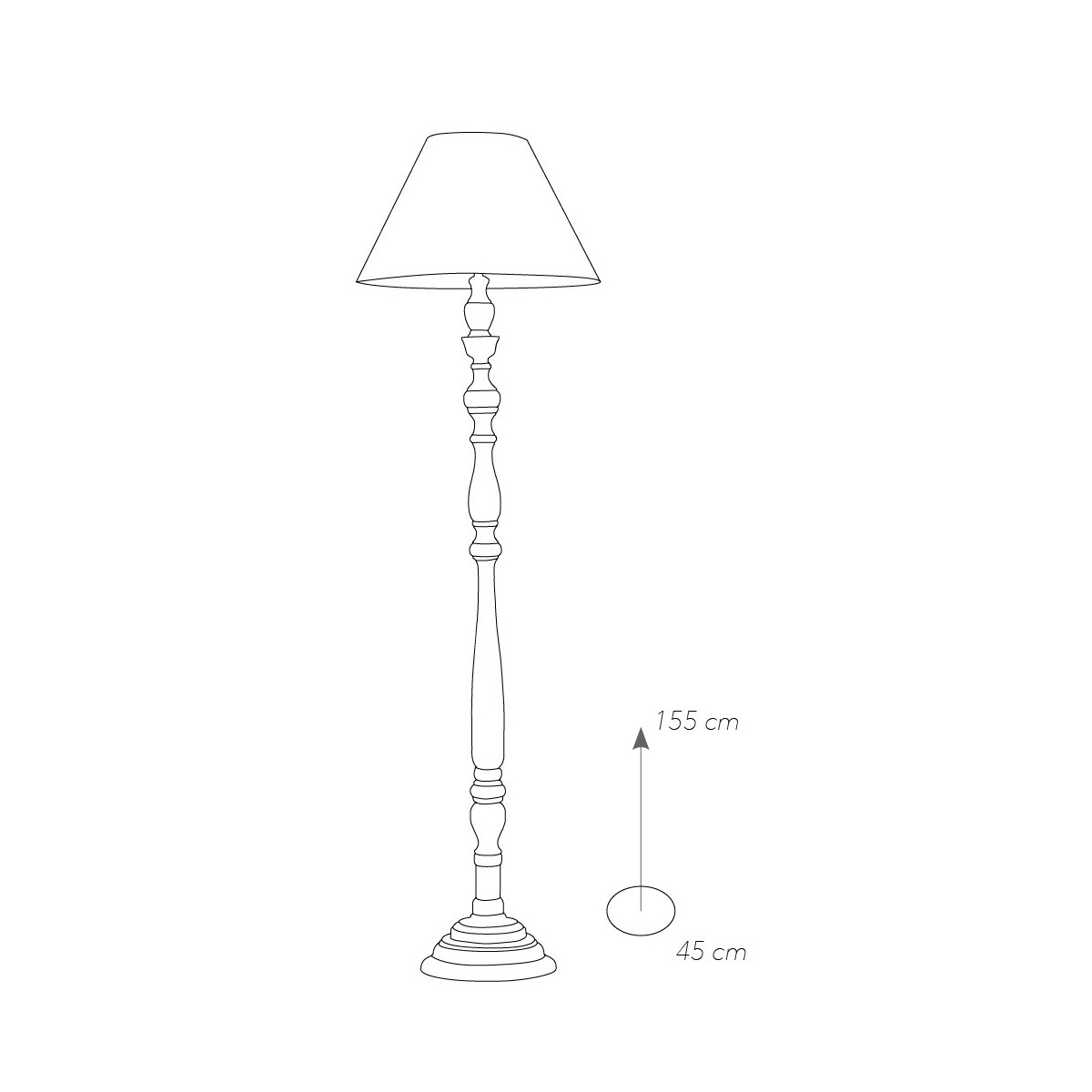 Lampadaire Fable en métal blanc orné d'un abat-jour en...