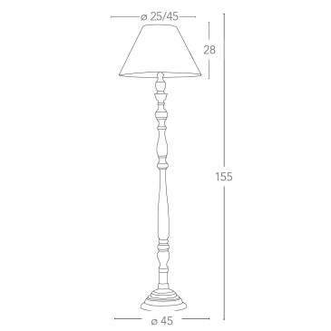 Lampadaire en bois H155 cm