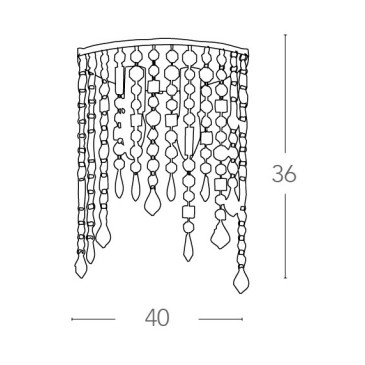 Plafonnier en métal avec cristaux K9 Pendentifs Breeze Line FanEurope