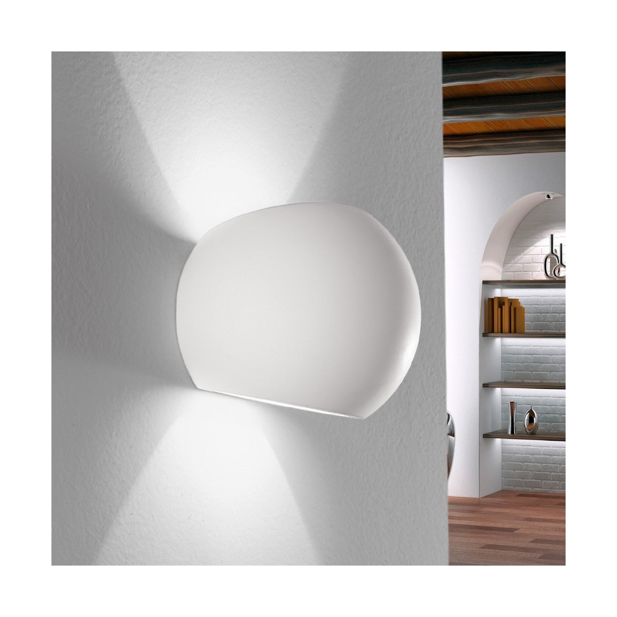 I-MOSES-AP - Applique Tonda Gesso Lampada Verniciabile...