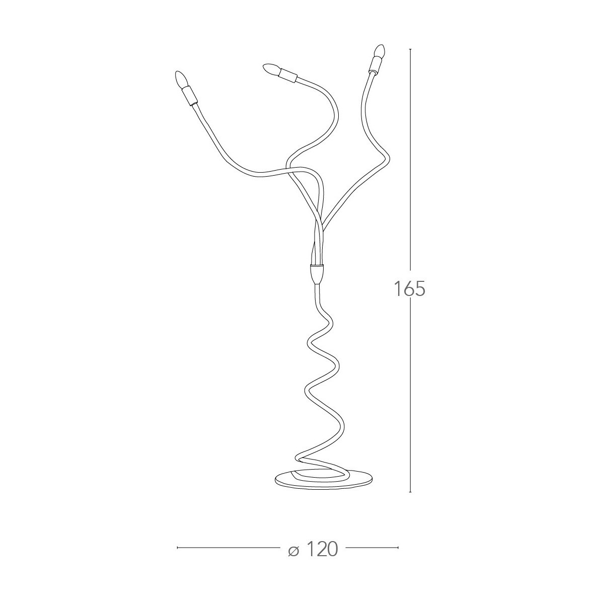 I-LOVER-PT3-BCO - Lampadaire flexible moderne Lampe métal...