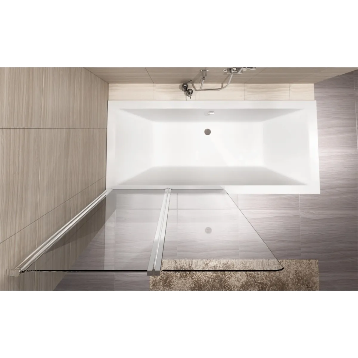 Baignoire Dessus Cristal 5 mm 80cm avec deux verres de 35
