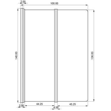 Baignoire Dessus Cristal 5 mm 80cm avec deux verres de 35