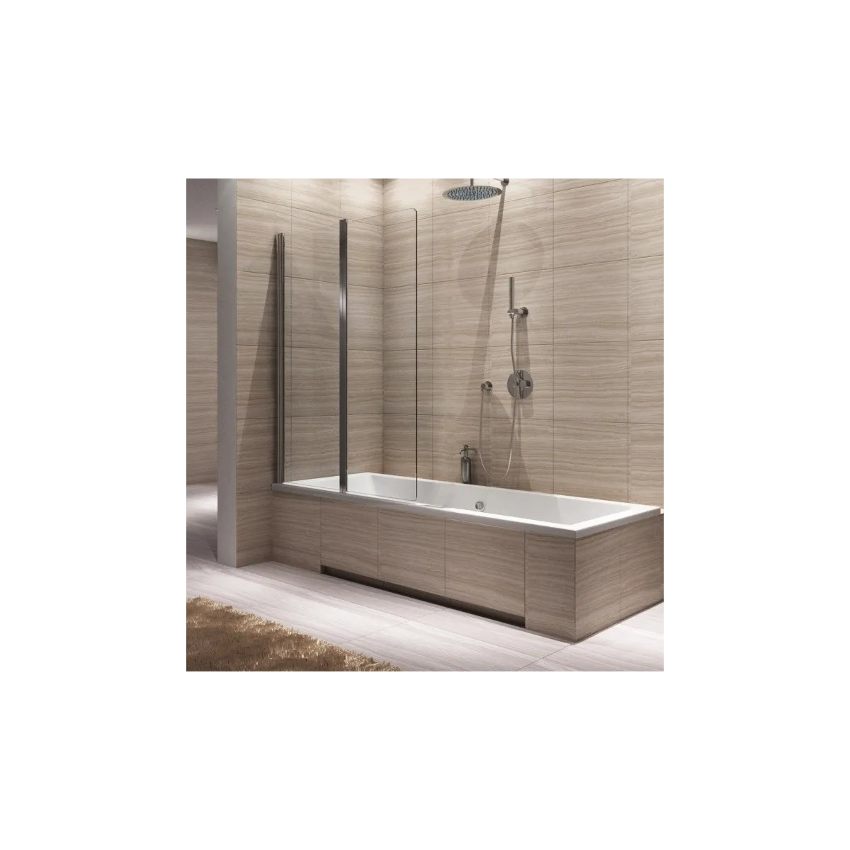 Baignoire Dessus Cristal 5 mm 80cm avec deux verres de 35