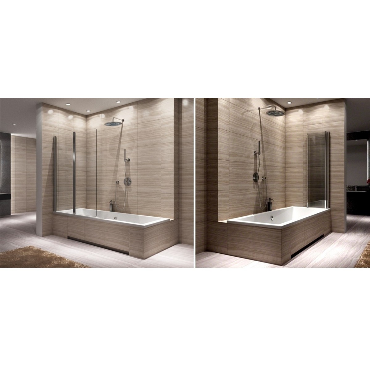 Baignoire Dessus Cristal 5 mm 80cm avec deux verres de 35