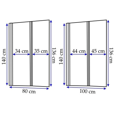 Baignoire Dessus Cristal 5 mm 80cm avec deux verres de 35