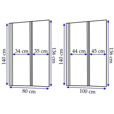 Baignoire Dessus Cristal 5 mm 80cm avec deux verres de 35
