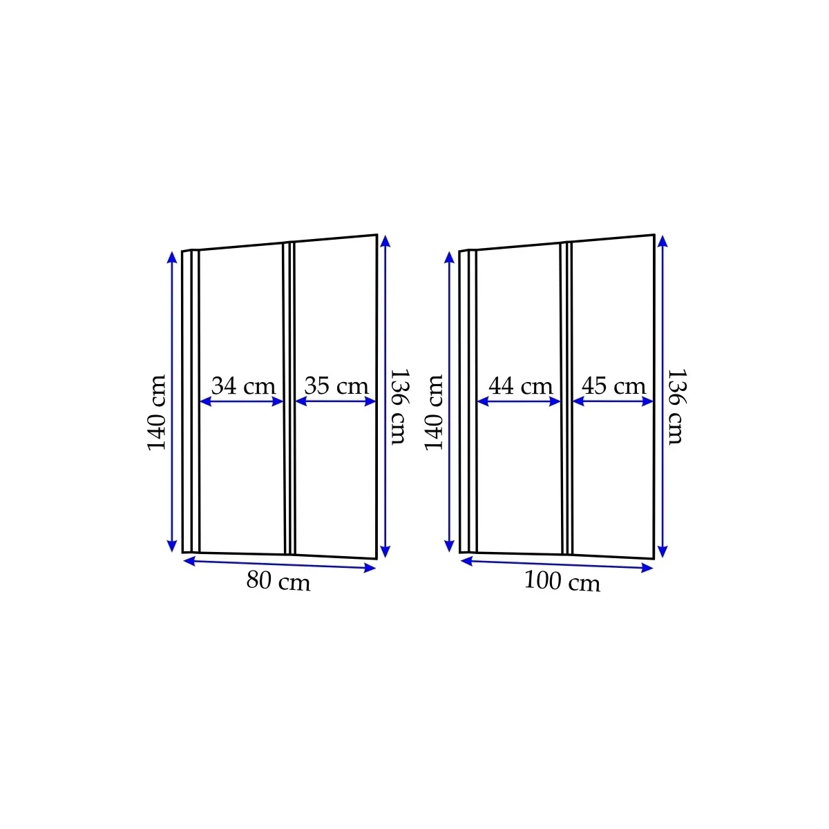 Baignoire Dessus Cristal 5 mm 80cm avec deux verres de 35