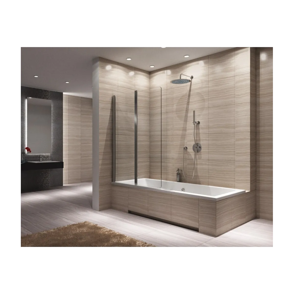 Baignoire Dessus Cristal 5 mm 80cm avec deux verres de 35